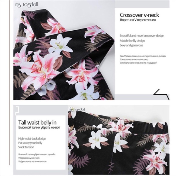 Last one!✨🌺 Floral leggings and sports bra set - Picture 4 of 8